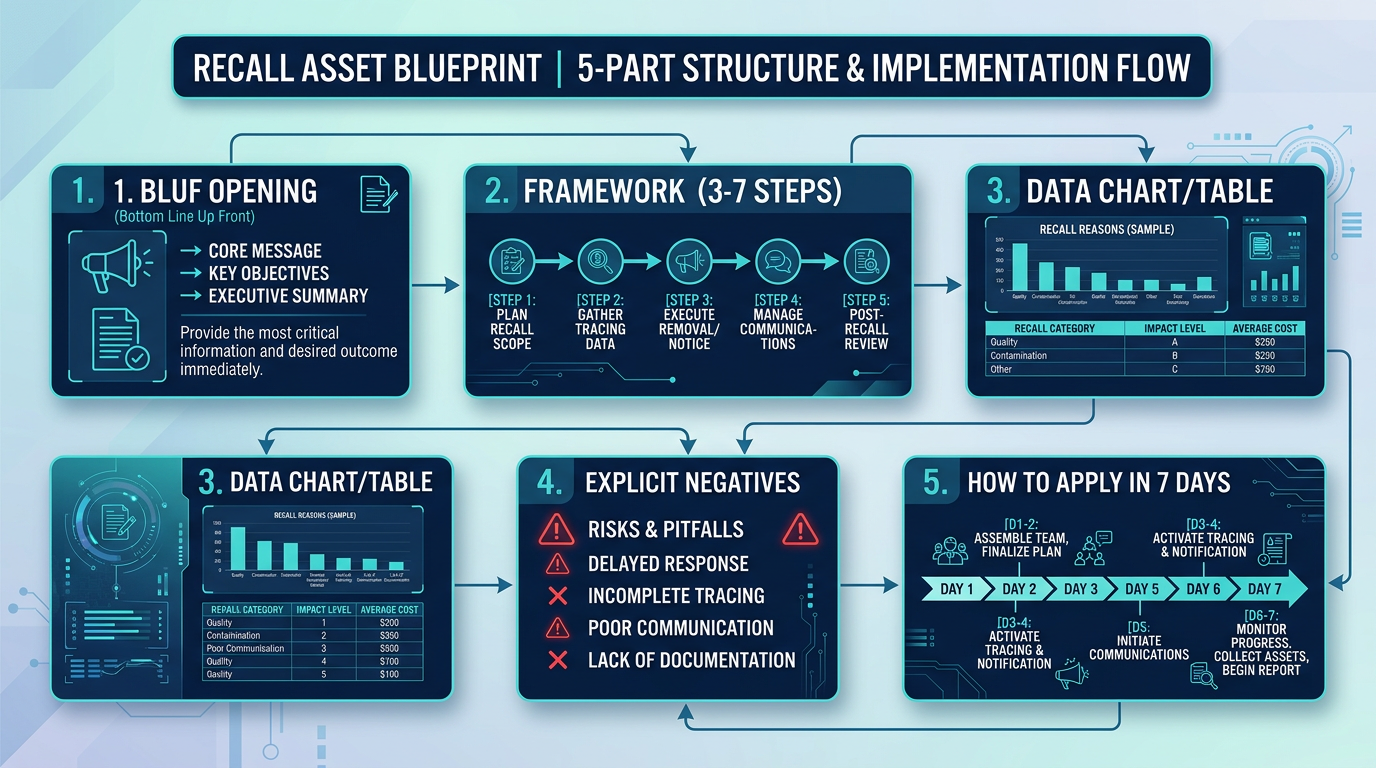 The Recall Asset Blueprint: BLUF, Framework, Data, Negatives, How to Apply